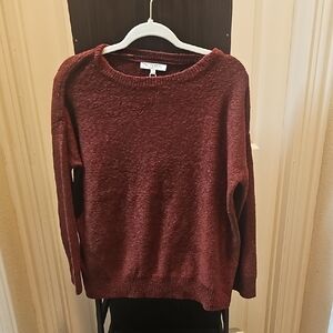 Workshop Republic Clothing Burgundy Crew Neck Sweater